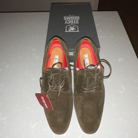 NWT Stacy Adams Tayson Olive/Brown Suede Oxford Dress-Casual Shoes, Men\'s 7 M